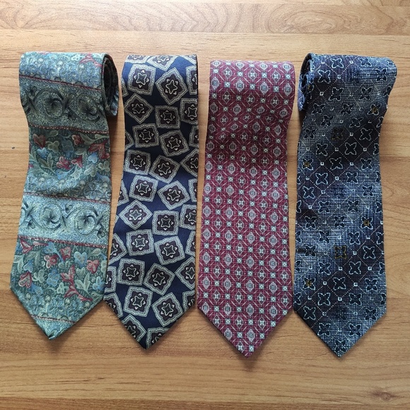 Lot of 4 100% silk neckties - Picture 1 of 3